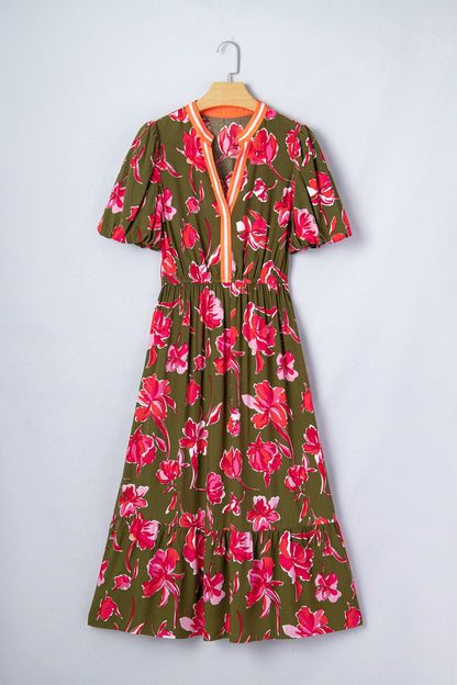 Threaded Pear Renata Ruffle Hem Maxi Dress