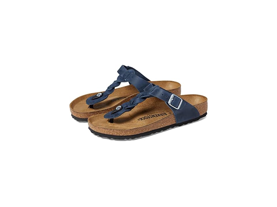 Birkenstock Unisex Gizeh Braided Oiled Leather Navy