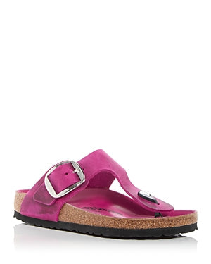 Birkenstock Unisex Gizeh Big Buckle Natural Leather Oiled Festival Fuchsia