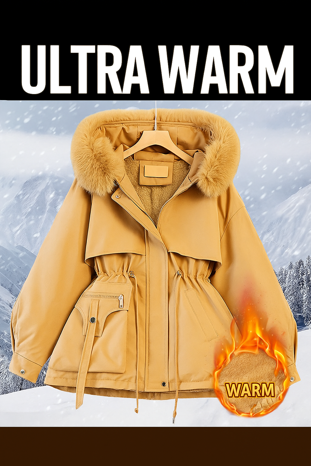 Women's Hooded Plush Winter Coat