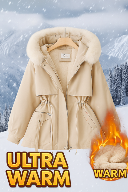 Women's Hooded Plush Winter Coat