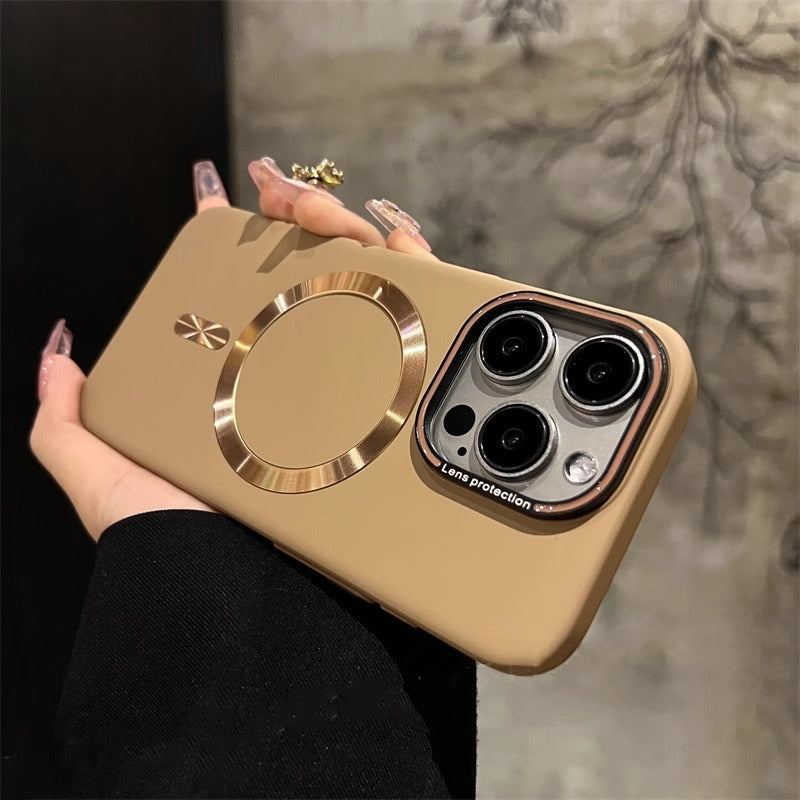 Suitable for Apple 15 Promax phone case new magnetic frosted iPhone 16 all inclusive anti drop 13 protective case