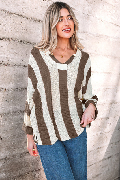 Threaded Pear Holland Colorblock Bracelet Sleeve Sweater