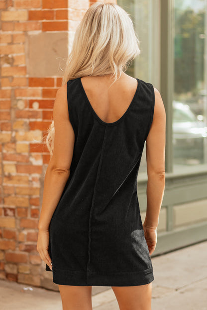 Threaded Pear Emapia Corduroy Sleeveless Mini Dress