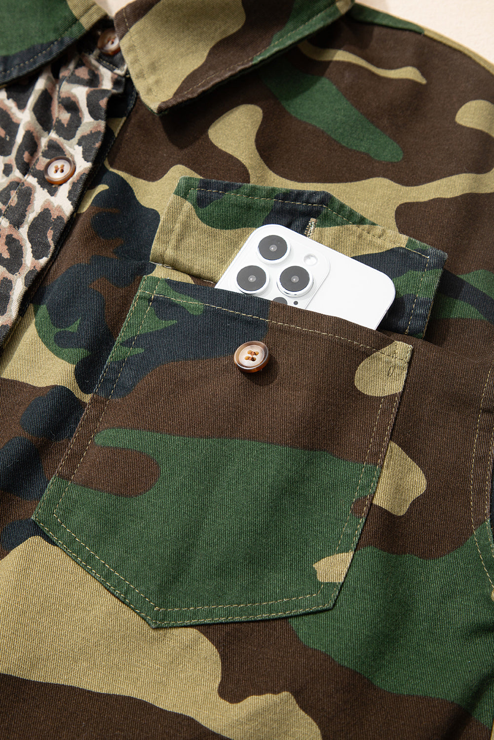 Threaded Pear Kiara Patchwork Oversize Shacket