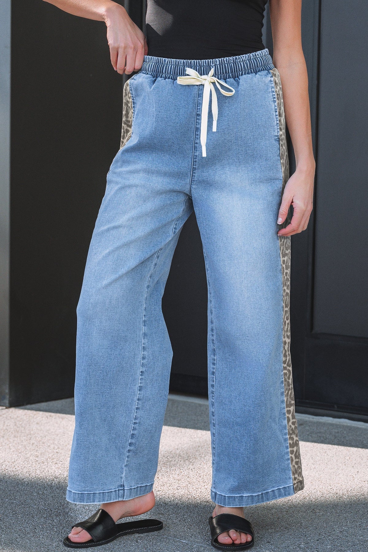 Threaded Pear Avianna Panel Wide Leg Jeans