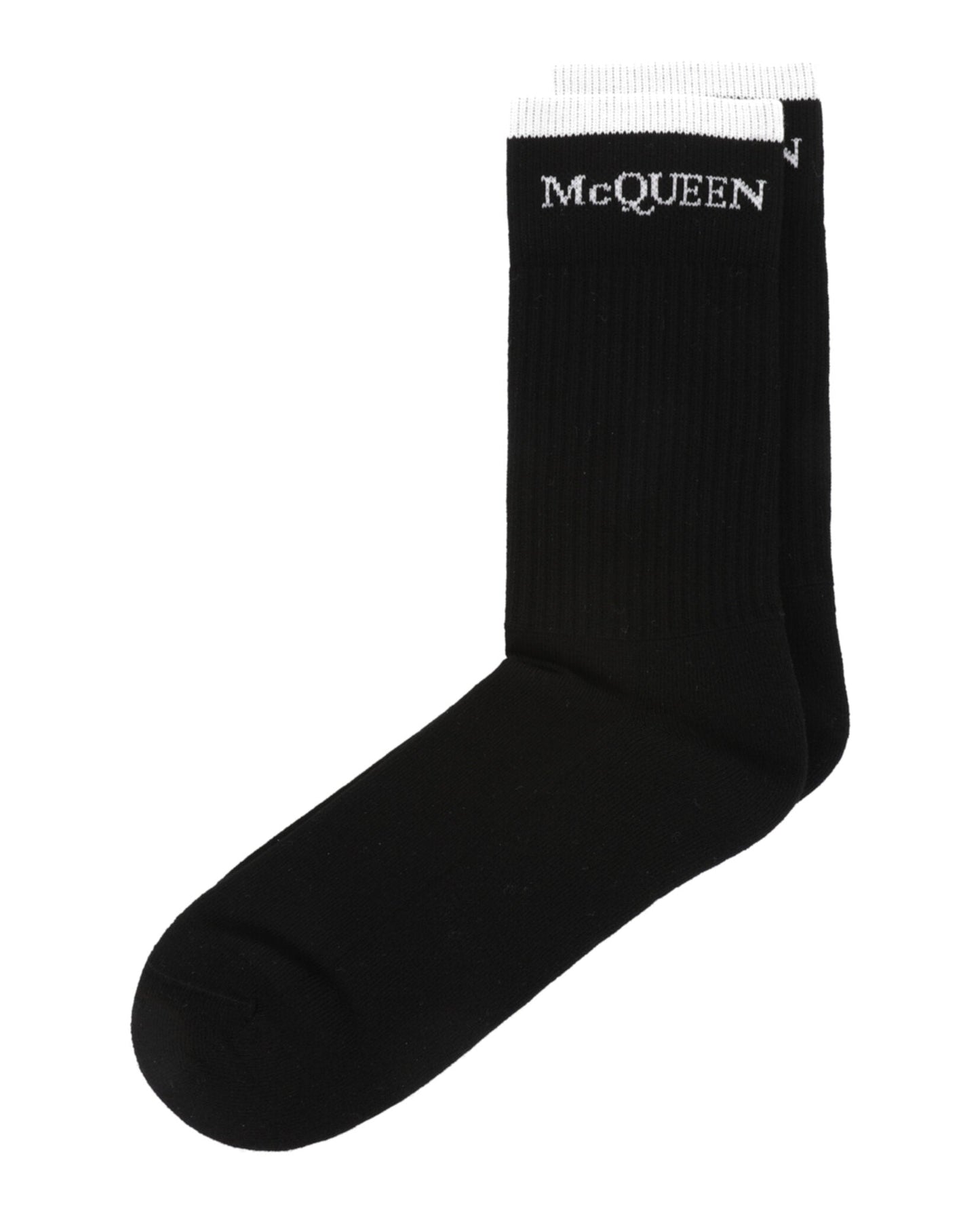 Alexander McQueen Foldover Signature Knit Socks