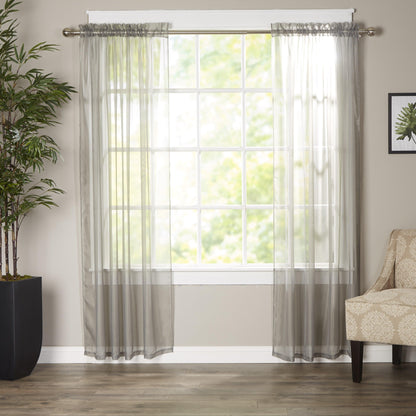 Elegant Comfort Set of 2 Sheer Curtain Panels - Rod Pocket
