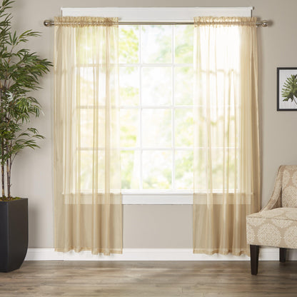 Elegant Comfort Set of 2 Sheer Curtain Panels - Rod Pocket