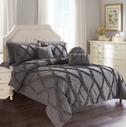 Elegant Comfort 10-Piece Infinity Design Comforter Set - Includes 4-Piece Sheet Set with Double Sided Storage Pockets