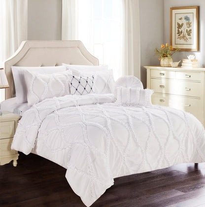 Elegant Comfort 10-Piece Infinity Design Comforter Set - Includes 4-Piece Sheet Set with Double Sided Storage Pockets