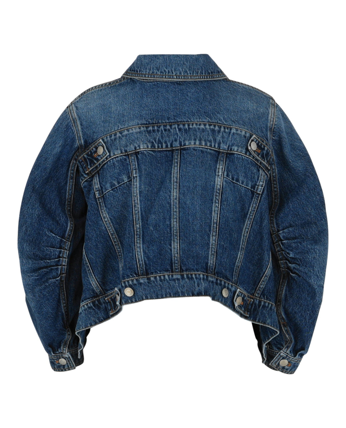 Alexander McQueen Cropped Cocoon Sleeve Denim Jacket