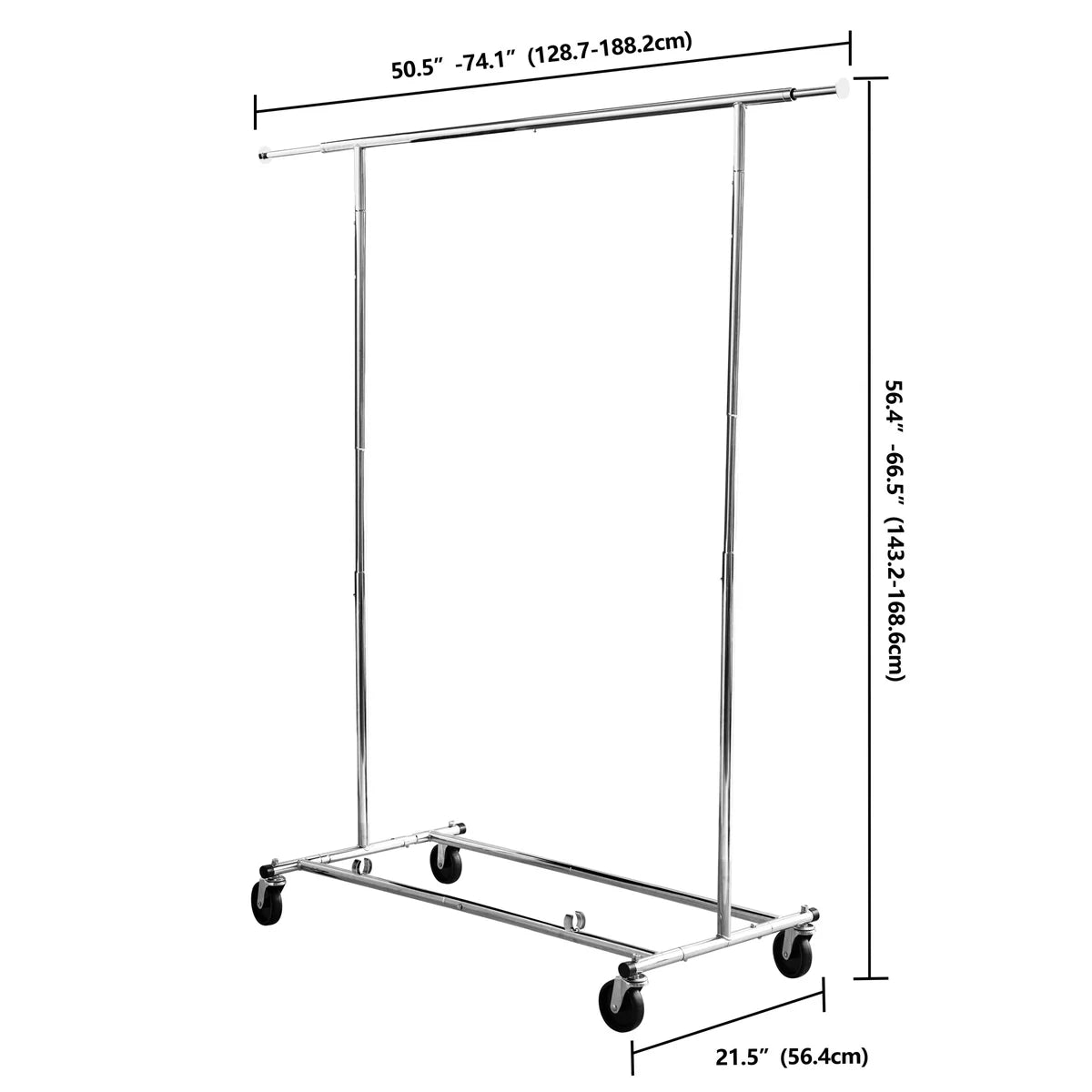 Adjustable & Rolling Commercial Grade Foldable Garment Rack