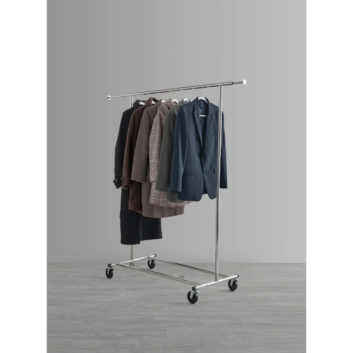 Adjustable & Rolling Commercial Grade Foldable Garment Rack