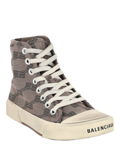 Balenciaga Paris BB Monogram High-Top Sneakers