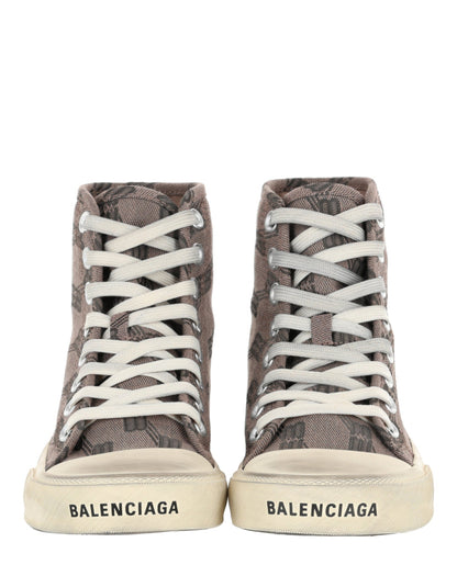 Balenciaga Paris BB Monogram High-Top Sneakers