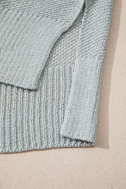 Threaded Pear Demi Block Knit Loose Sweater