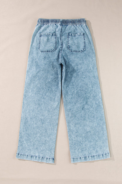 Threaded Pear Yamileth Waistband Loose Straight Pants