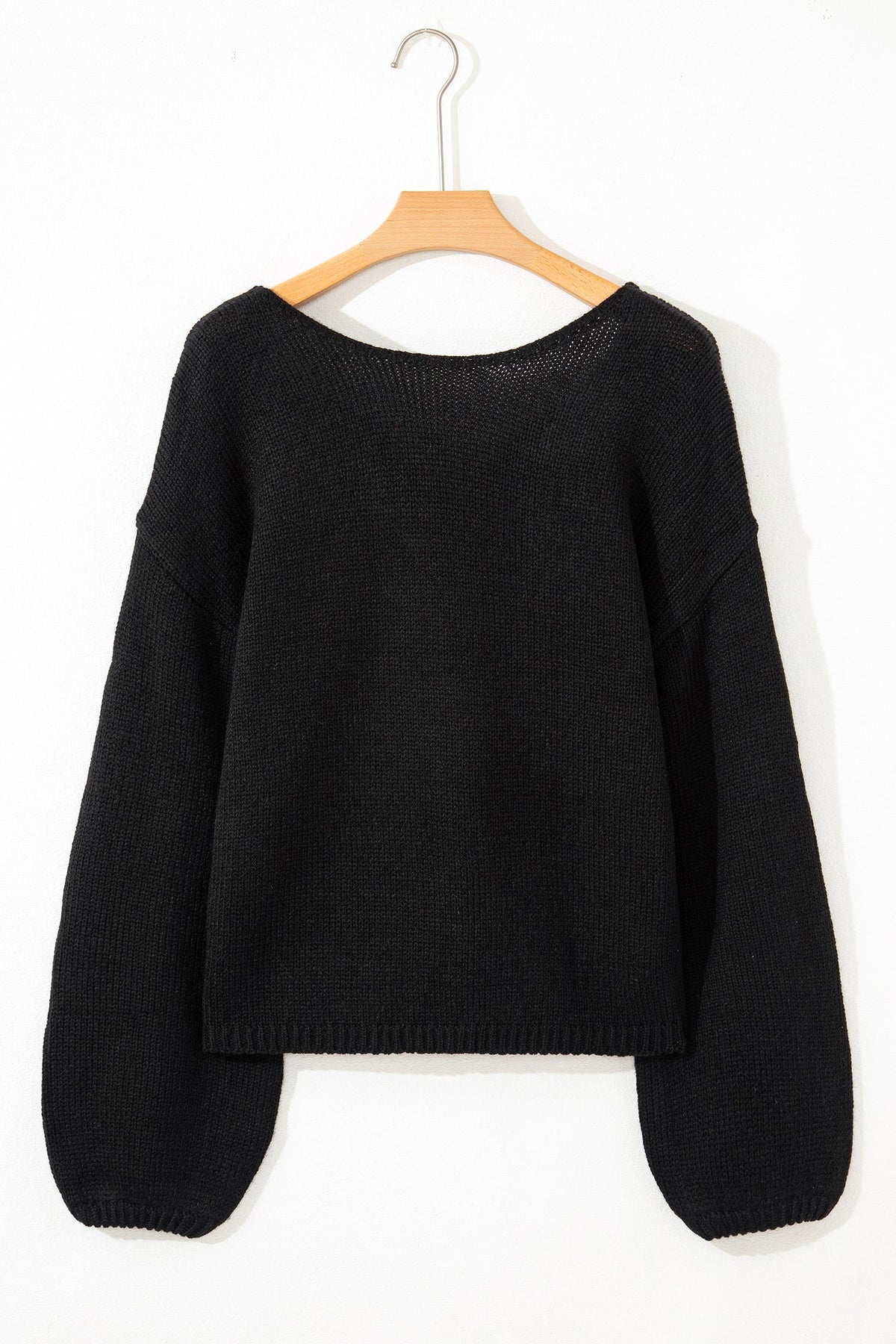 Threaded Pear Faye Backless Bubble Sleeve Sweater