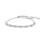 .925 Sterling Silver 1/4 Cttw Diamond 4”-10” Adjustable Bolo Alternating Square and Rectangle Bolo Bracelet (I-J Color, I3 Clarity)