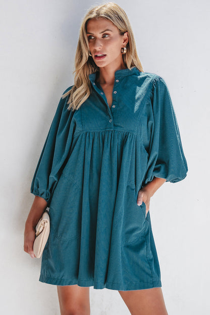 Threaded Pear Charlie Corduroy Button Dress