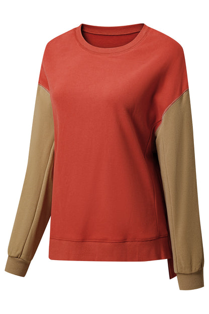 Threaded Pear Ella Patchwork Drop Shoulder Pullover
