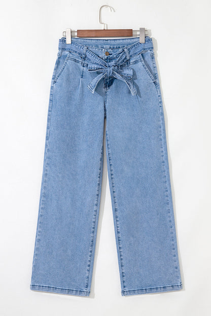 Threaded Pear Ava Sash Wide Leg Jeans