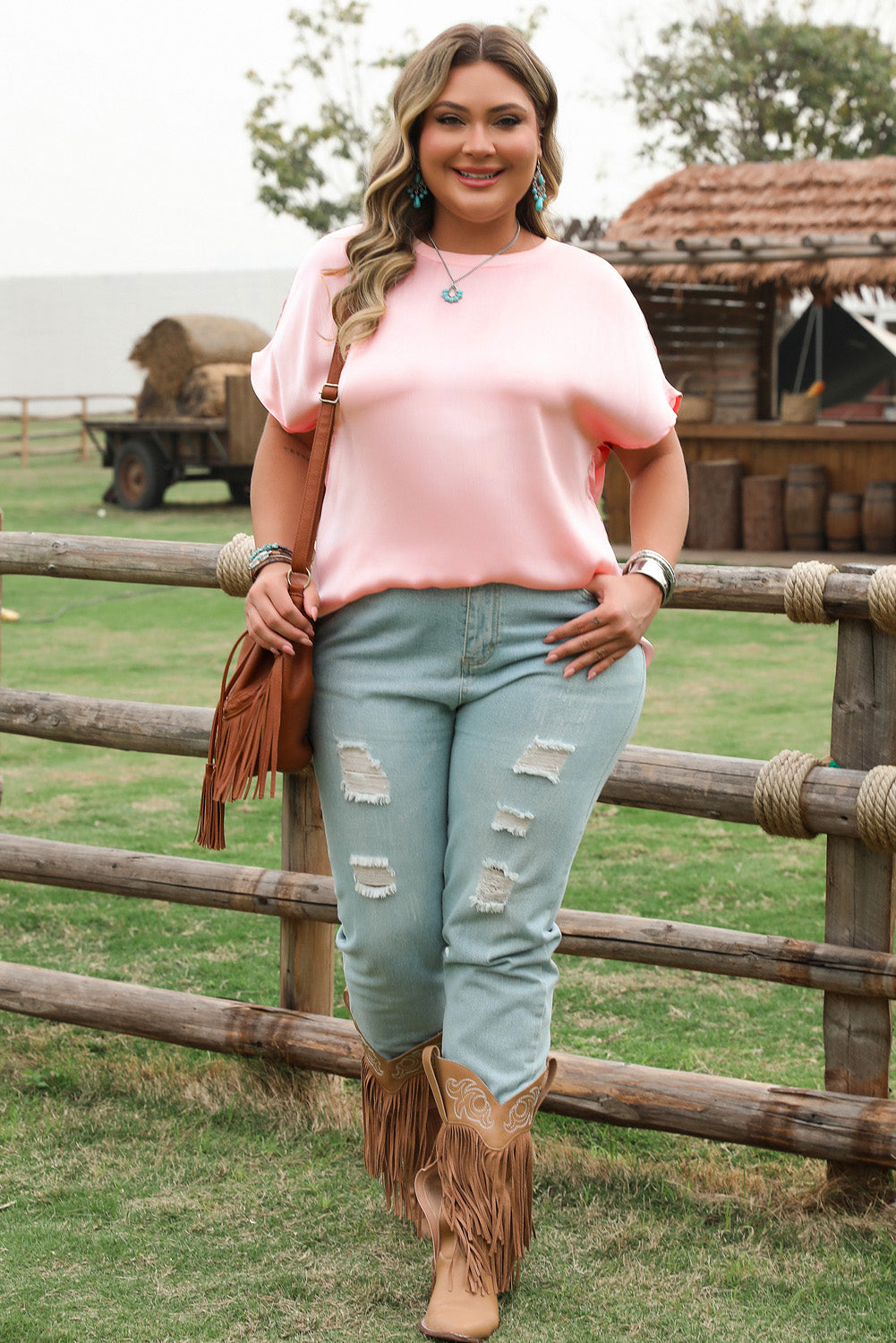 Threaded Pear Nyomi Short Batwing Sleeve PLUS Top