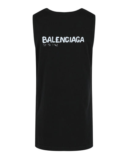 Balenciaga Logo Print Cotton Tank