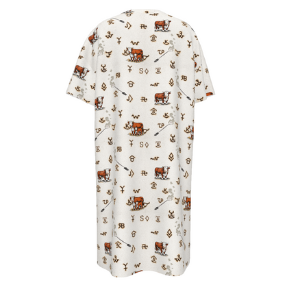 Baha Ranch Hereford Brands Western T Shirt Dress or Sleep Shirt