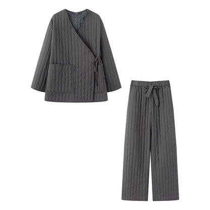 Loose casual cotton suit set