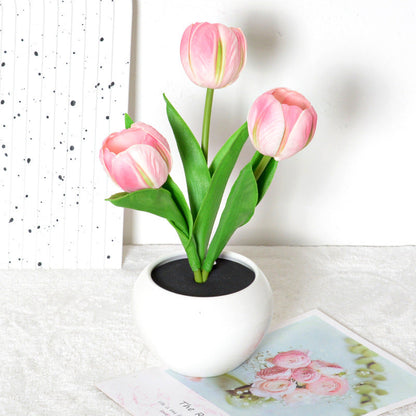 Rechargeable Tulip Night Light LED Simulation Flower Creative Table Light Home Decoration Bedroom Decoration Atmosphere Light