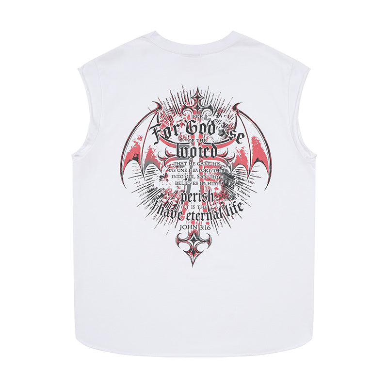 Cross made old dirty wide shoulder vest
