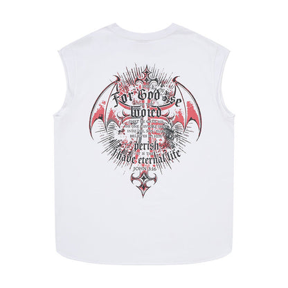 Cross made old dirty wide shoulder vest