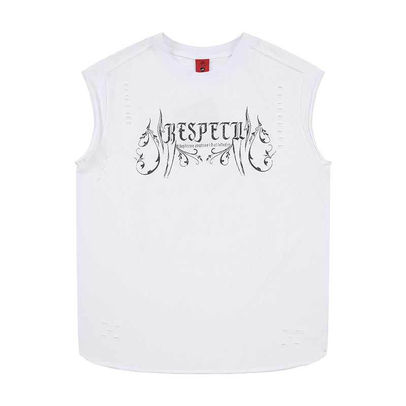Flower cross wide shoulder vest