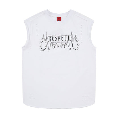 Flower cross wide shoulder vest