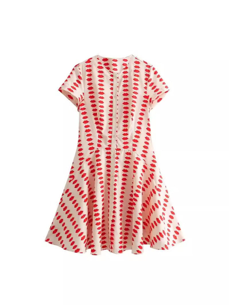 New spring and summer printed dress