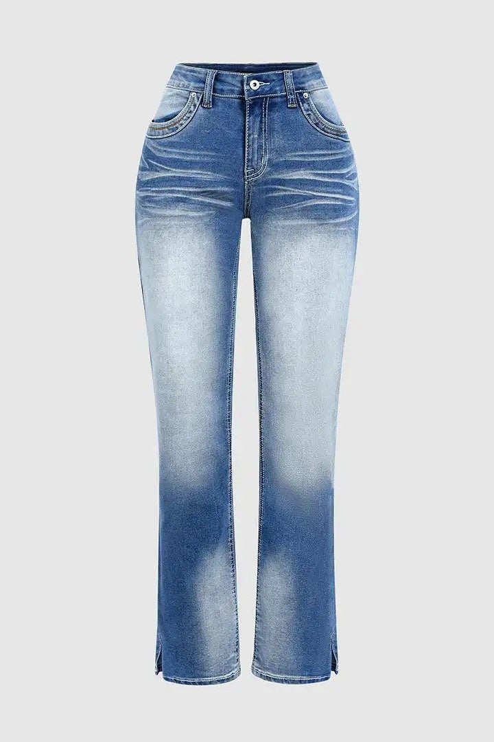 Women’s Jeans T197 | Premium High-Sense Tailored Denim | Elegant Slim-Straight Fit Blue Jeans | Modern Luxury Women's Trousers | 2026 High-Fashion Denim Collection