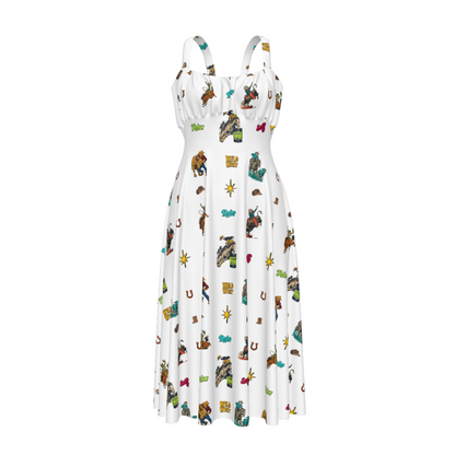 Baha Ranch The Last Roundup Western Rodeo Prairie Dress in White