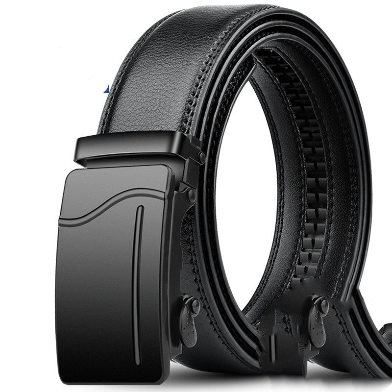 Men’s Pure Cowhide Automatic Buckle Belt | High-Sense Executive Genuine Leather Waistband | Trendy Minimalist Professional Men’s Belt | Luxury-Label Statuesque Men’s Accessory | 2026 High-Fashion Radiant Urban Essential