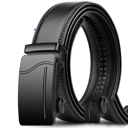 Men’s Pure Cowhide Automatic Buckle Belt | High-Sense Executive Genuine Leather Waistband | Trendy Minimalist Professional Men’s Belt | Luxury-Label Statuesque Men’s Accessory | 2026 High-Fashion Radiant Urban Essential