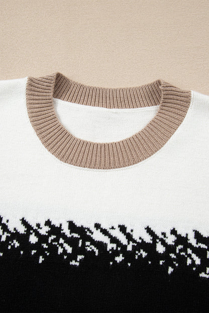 Threaded Pear Sophia Pattern Drop Shoulder Sweater