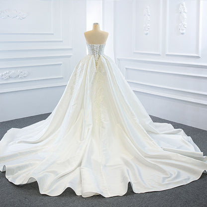 Luxury Two-Way Fishtail Wedding Dress | Elegant Tube Top Dreamy Bridal Gown | Versatile Detachable Tail Wedding Dress | Temperament-Boosting Slim Fit Bridal Wear | 2026 High-Fashion Dreamy Fishtail Marriage Gown
