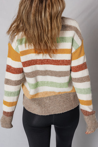 Threaded Pear Vivian Stripe Crew Neck Sweater