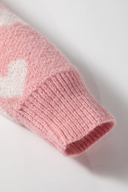 Anna Heart Pattern Button Front Cardigan Sweater