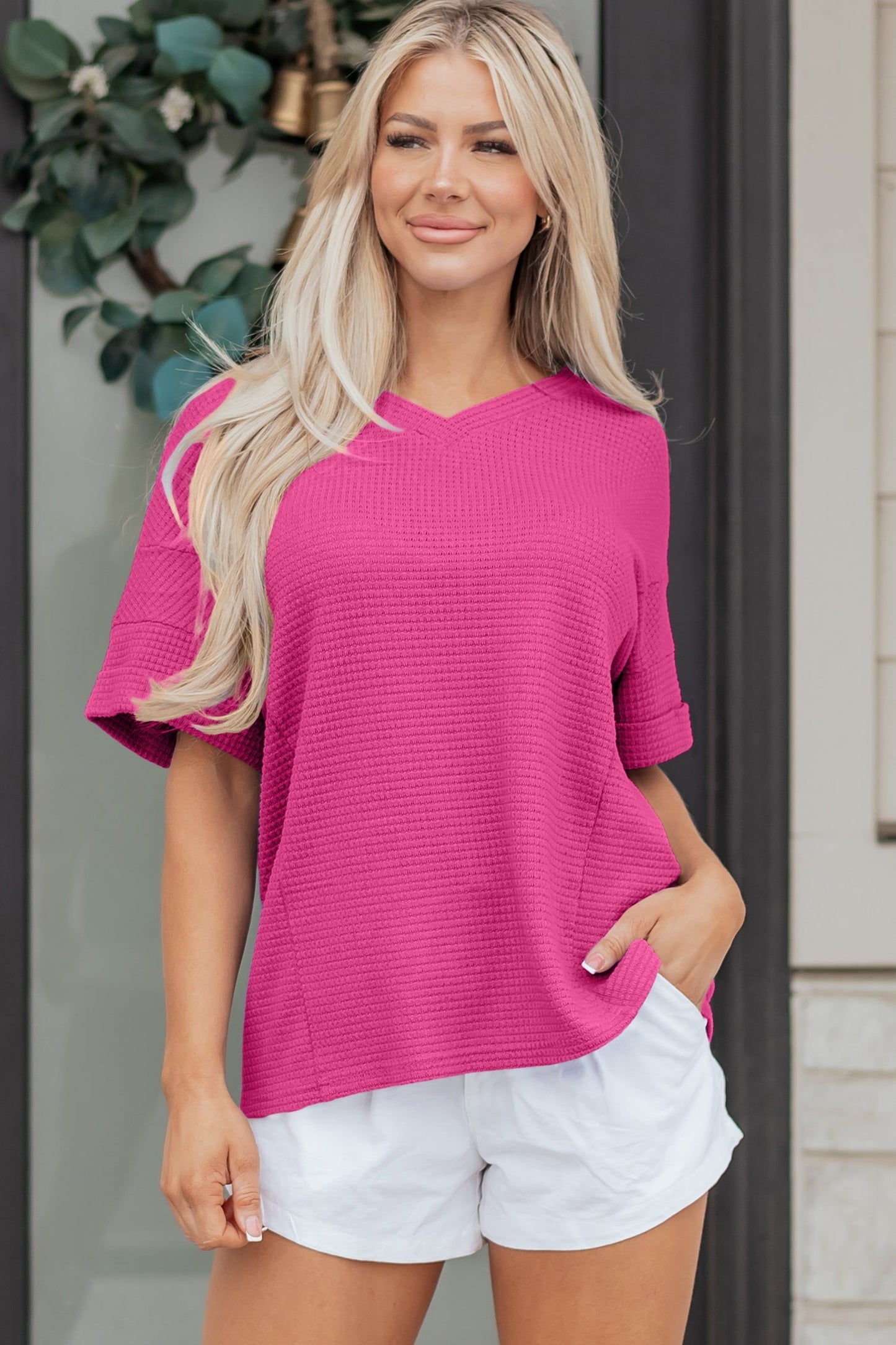 Threaded Pear Alexia Short Sleeve Knit Top