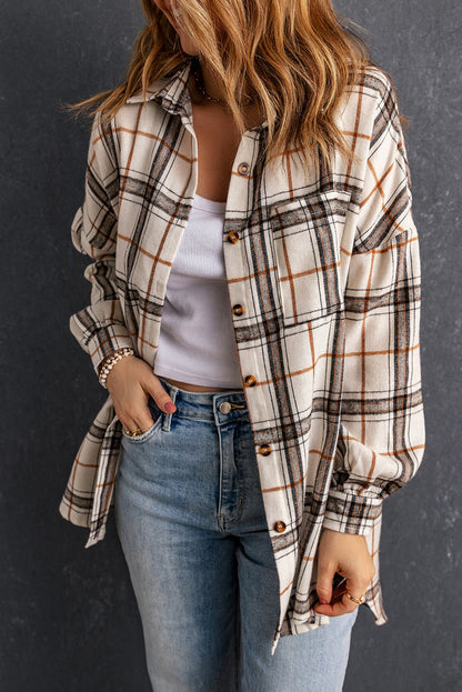 Threaded Pear Khloe Oversized Plaid Pattern Shacket