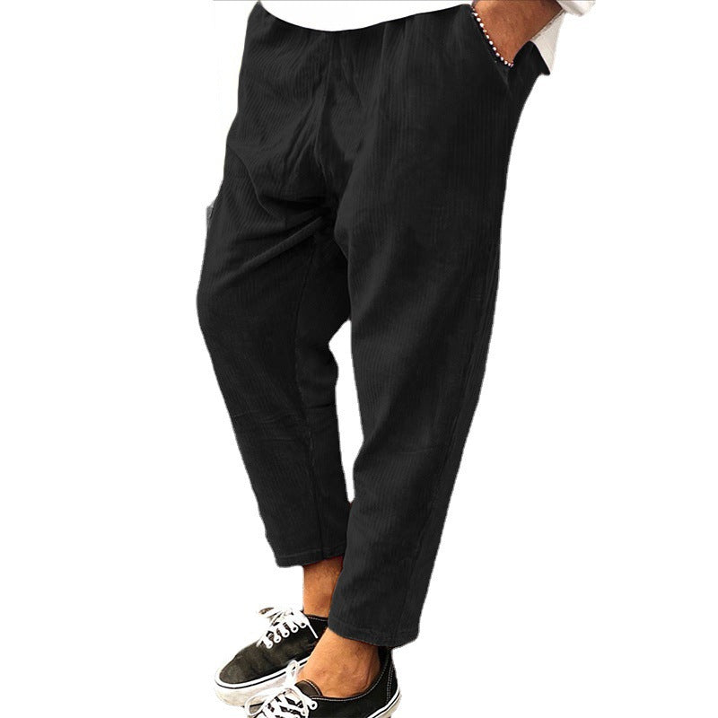 Men’s Winter Corduroy Joggers | Streetwear Relaxed Fit Cargo Pants | Elegant Thick Corduroy Sweatpants for Men | Modern Elastic Waist Winter Trousers | 2026 High-Fashion Urban Corduroy Bottoms