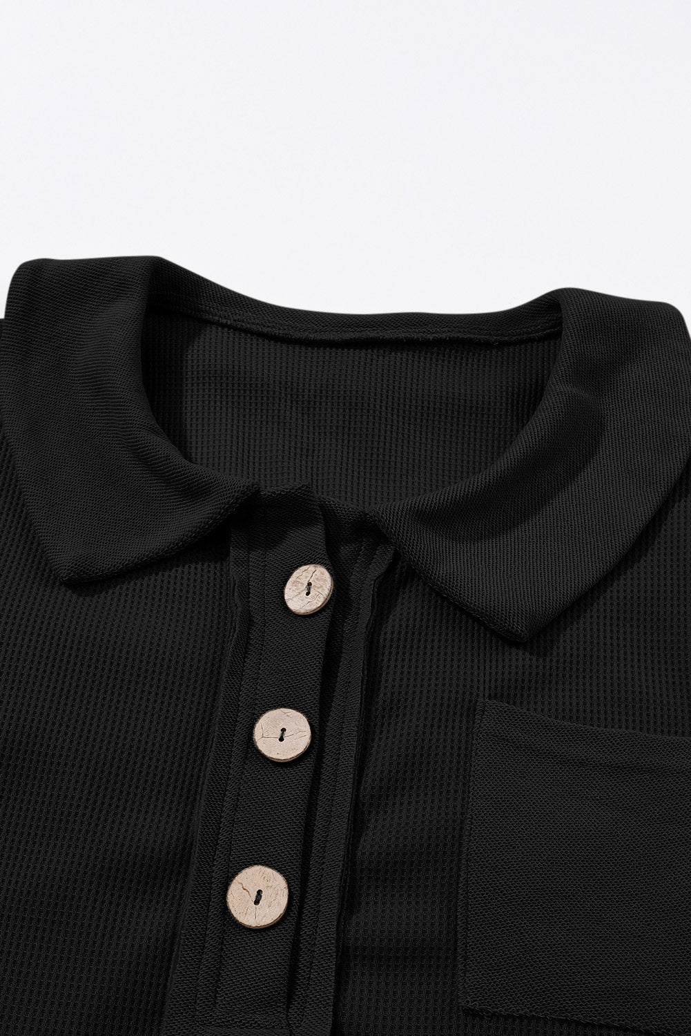 Threaded Pear Nina Waffle Knit Long Sleeve Top