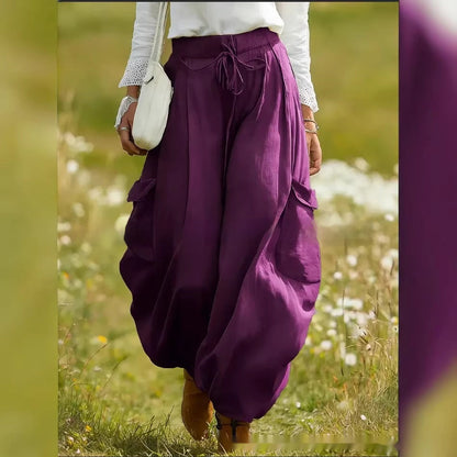 Drawstring Elastic Waist Loose-Fit Casual Trousers | 5 Colors